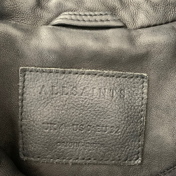 ALL SAINTS PAPIN BIKER LEATHER Jacket in Size 0 - Picture 3 of 8